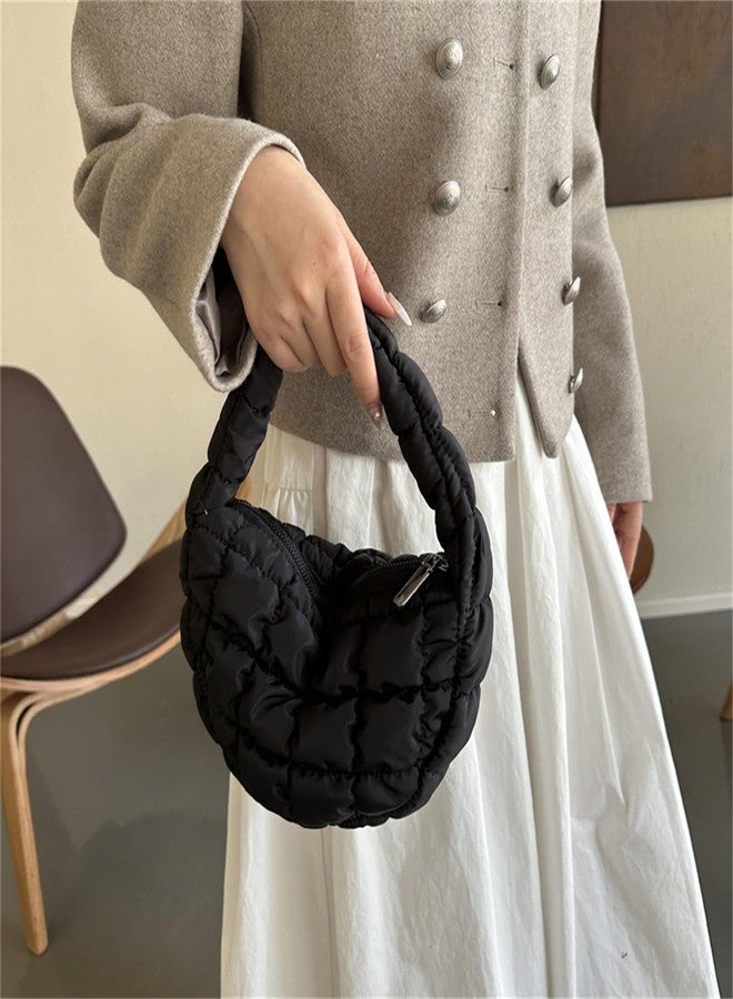 Tellrain Puffer Bag Women Mini Quilted Cute Bubble Handbag Crescent Wrist Satchel Y2k Purse - Image 5