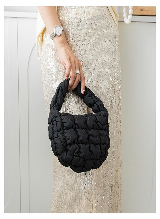 Tellrain Puffer Bag Women Mini Quilted Cute Bubble Handbag Crescent Wrist Satchel Y2k Purse - Image 3