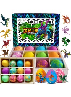 Bath Bombs for Kids with Surprise Inside  12 Organic Bubble Bath Fizzies with Dragon Egg Toys Gentle  Kids Friendly wRich Bubbles  Rainbow Colors Birthday Gifts for Kids Boys Girls