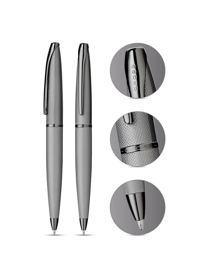 كروس قلم حبر جاف Cross ATX Sandblasted Titanium Grey مع لمسات PVD من التيتانيوم الرمادي المصقول - Image 2