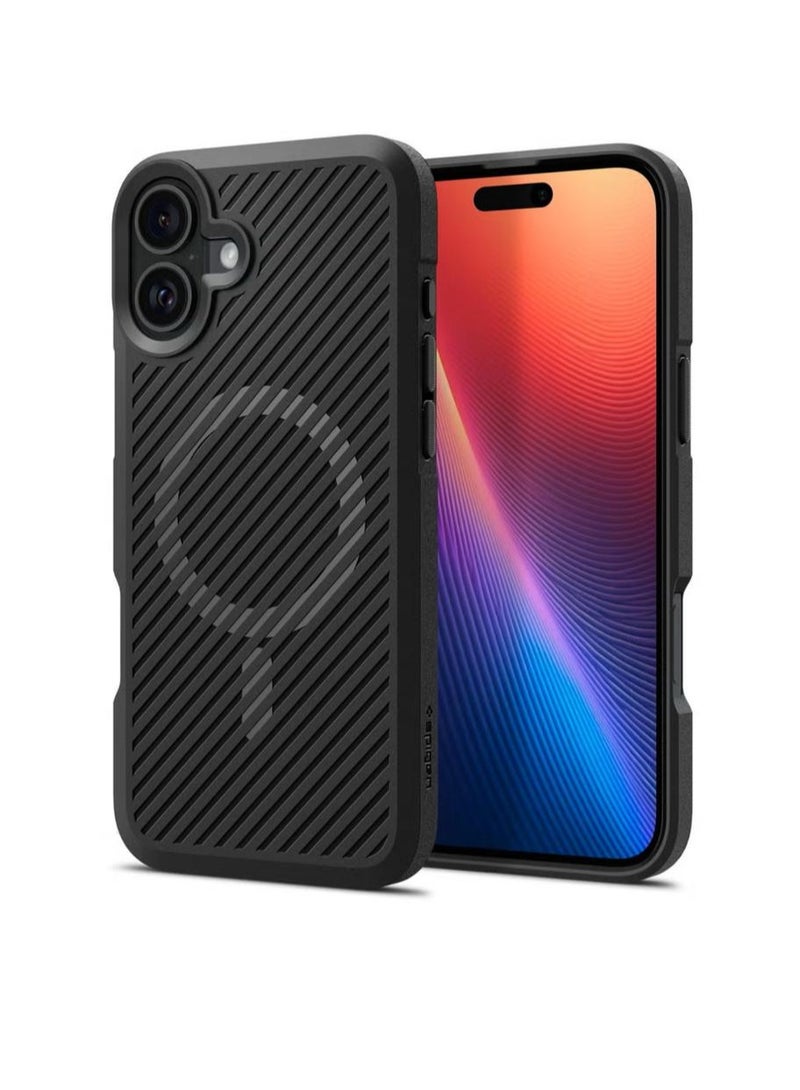 سبايجن جراب Core Armor MagFit لهاتف iPhone 16 Plus مع Magsafe (2024) - أسود غير لامع - Image 1