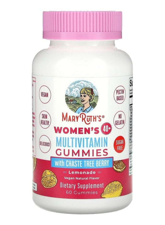 MaryRuth's مكملات فيتامينات متعددة للنساء فوق 40 سنة بنكهة عصير الليمون مع توت الشاي - 60 حبة جيلاتين