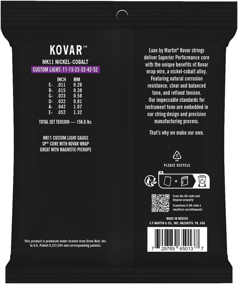 Martin Luxe Kovar Acoustic Guitar Strings - Custom Light - Image 2