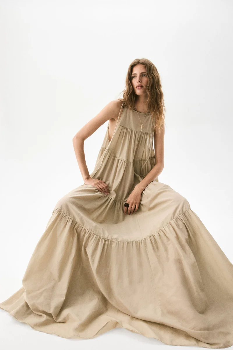 اتش اند ام فستان بتصميم طبعات مع أربطة