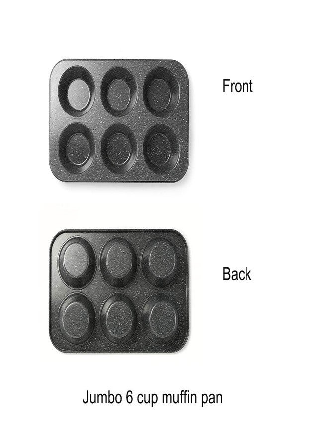 Monfish extra large muffin pan jumbo cupcake tray Carbon steel stone finish 3.5 inch cup - Image 2