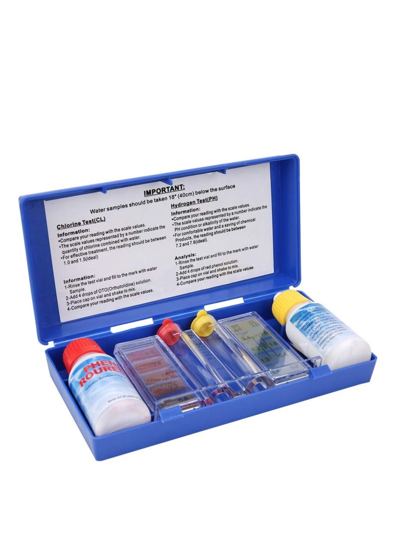 Generic SOFAB Chlorine and pH Water Test Kit for Pool - Dual Testing Drops Kit 