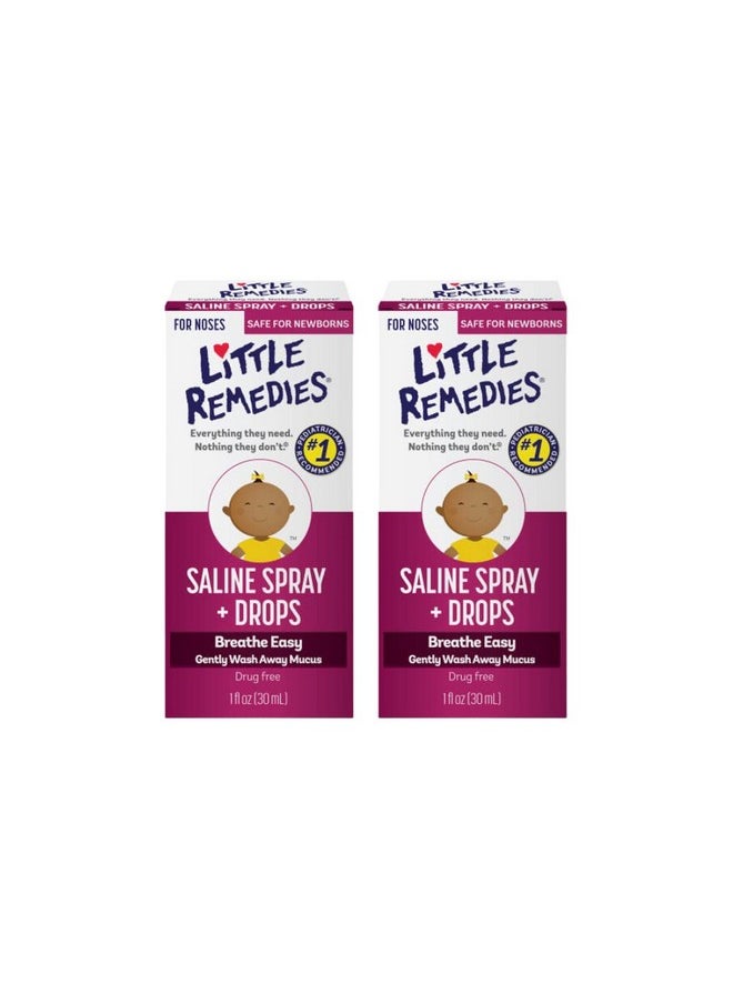 Little Remedies Little Noses Saline Spray Drops, 1 Fl Oz, Pack Of 2  - Image 1