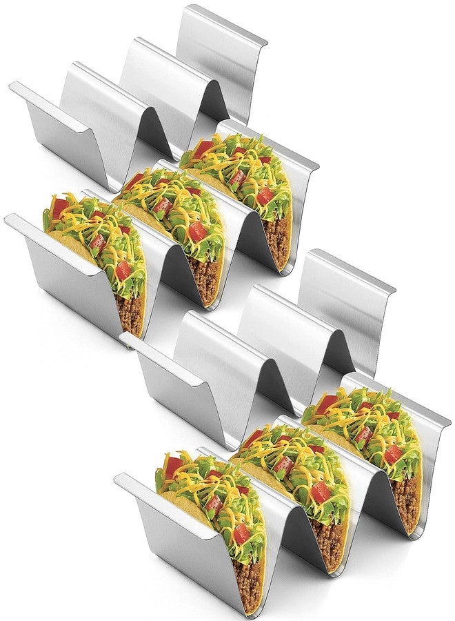 RTT Stainless Steel Taco Holder Stand, Set of 6 - Stylish Rack Holds Up to 3 Tacos Each, Keeping Shells Upright - Oven, Grill and Dishwasher Safe - Image 2