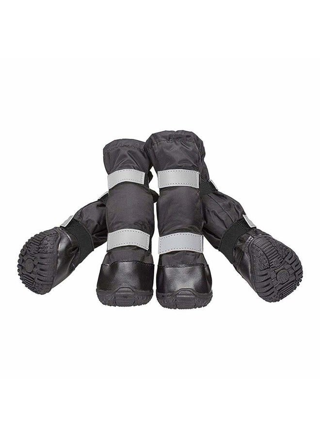 Billionchains 4 PCS Dog Boots Waterproof Dog Shoes with Reflective, Anti-Slip Pet Paw Protectors for Snowy, Rainy and Hot Pavement, Black, Large - Image 1