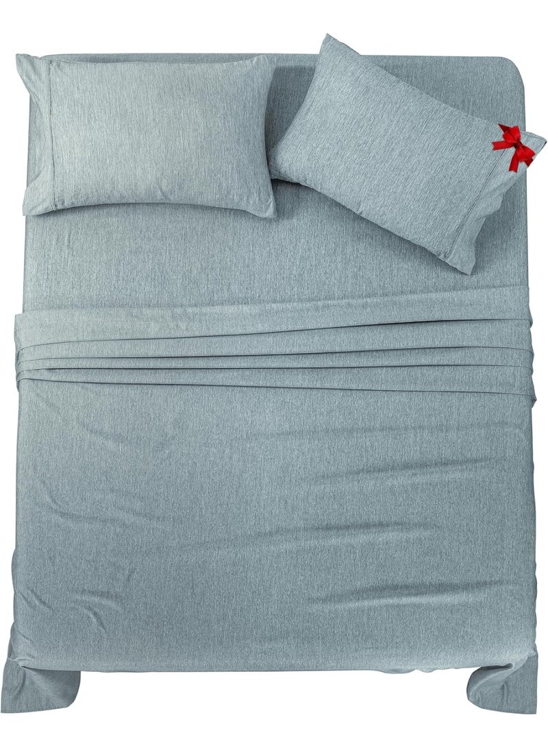 Utopia Bedding Queen Sheet Set â€“ 4 Piece Bed Sheets for Queen Size Bed, Soft and Breathable Microfiber, Includes 1 Fitted Sheet, 1 Flat Sheet and 2 Pillowcases (Heather Grey) - Image 1