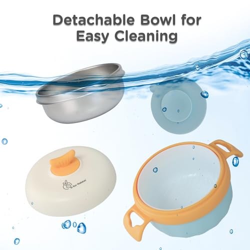 R for Rabbit Safe Feed Storage Baby Feeding Meal Bowl Set with Spoon and Fork for Baby | 304 Stainless Steel Multi-Functional Snack/Fruit Box 350 Gram Capacity (Blue) - Image 5