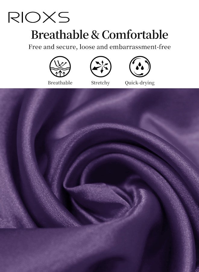 RIOXS Women's Abaya Dress, Chiffon Diamond Ironing Muslim Suit, Classic Abayas for Women, Stylish Ladies Saudi Arabia Muslim Robe, Great for Parties Festival and Special Occasions, Purple Long Dresses  - Image 3