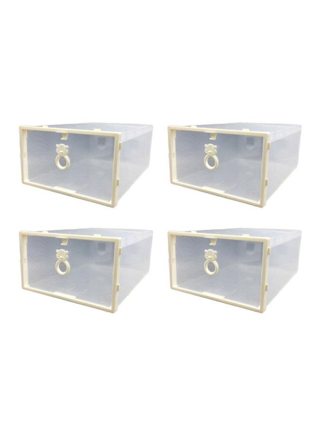 نيبمينينت طقم صناديق أحذية قابلة للتكديس مكون من 4 قطع أبيض 31x22x13سم - Image 1