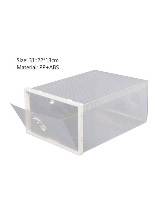 نيبمينينت طقم صناديق أحذية قابلة للتكديس مكون من 4 قطع أبيض 31x22x13سم - Image 2