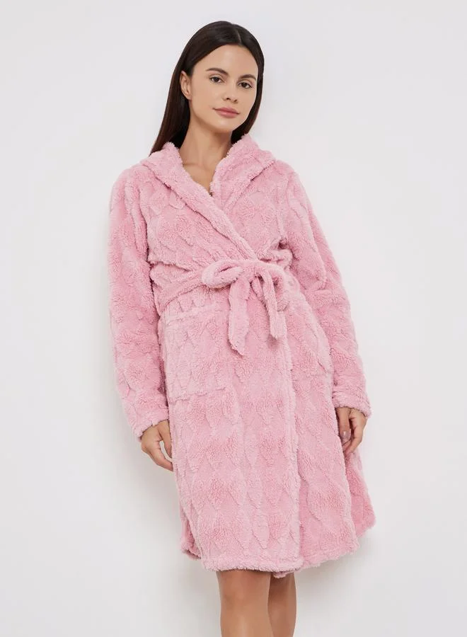 ستايلي روب بغطاء رأس بتصميم دب وردي