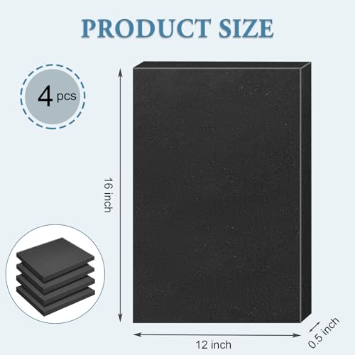 YIENFBEV Black Polyurethane Foam Inserts for Cases, 4 Pcs 16 x 12 x 0.5 Inch, Cuttable Packing Padding for Tool Box, Camera, Crafts and Storage - Image 4