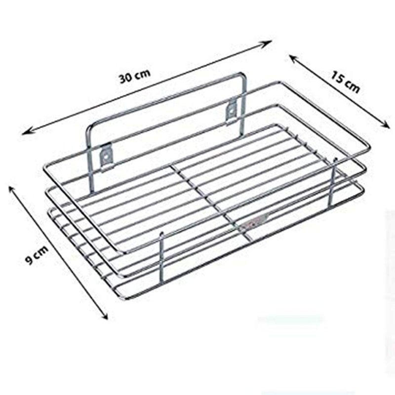 Nirgun Empex Stainless Steel Wall Mount Bathroom and Kitchen MultiPurpose Shelf Silver 12 x 6 x 3 Inch - Image 2
