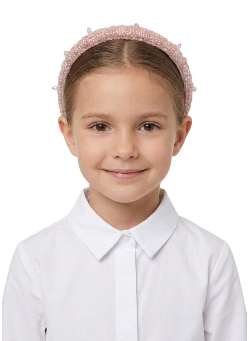 Bidani Crystal Embellished Headband - Light Pink - Image 1