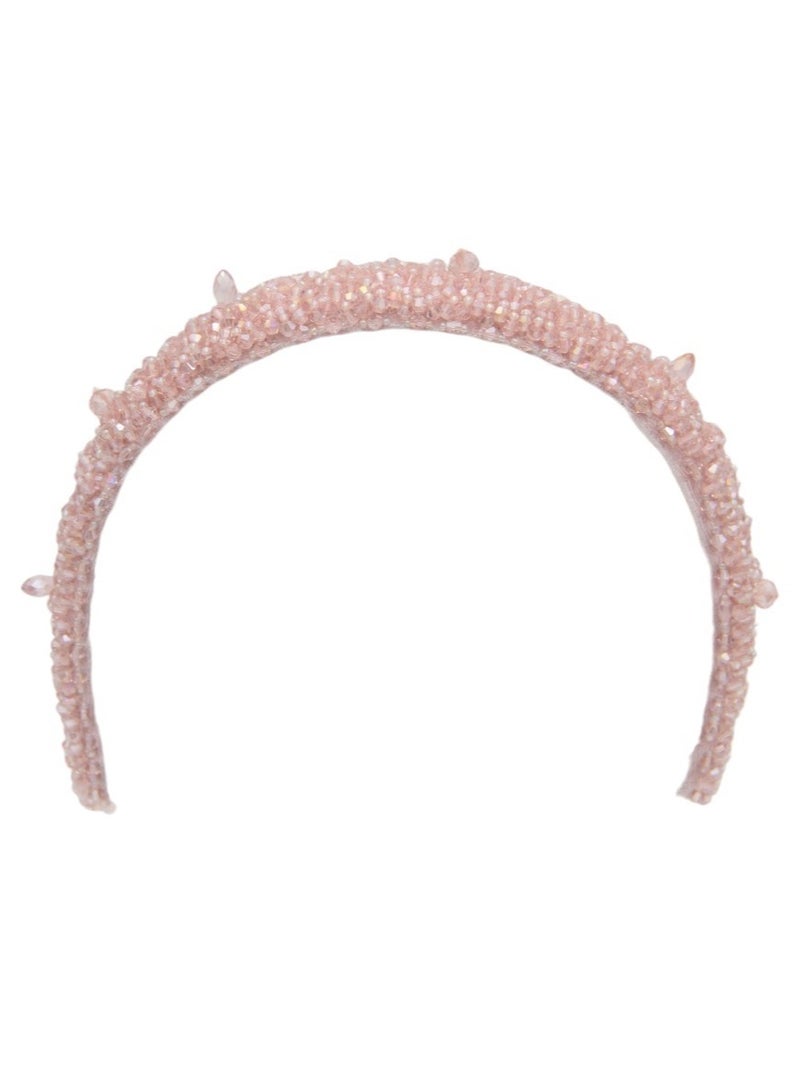 Bidani Crystal Embellished Headband - Light Pink - Image 2