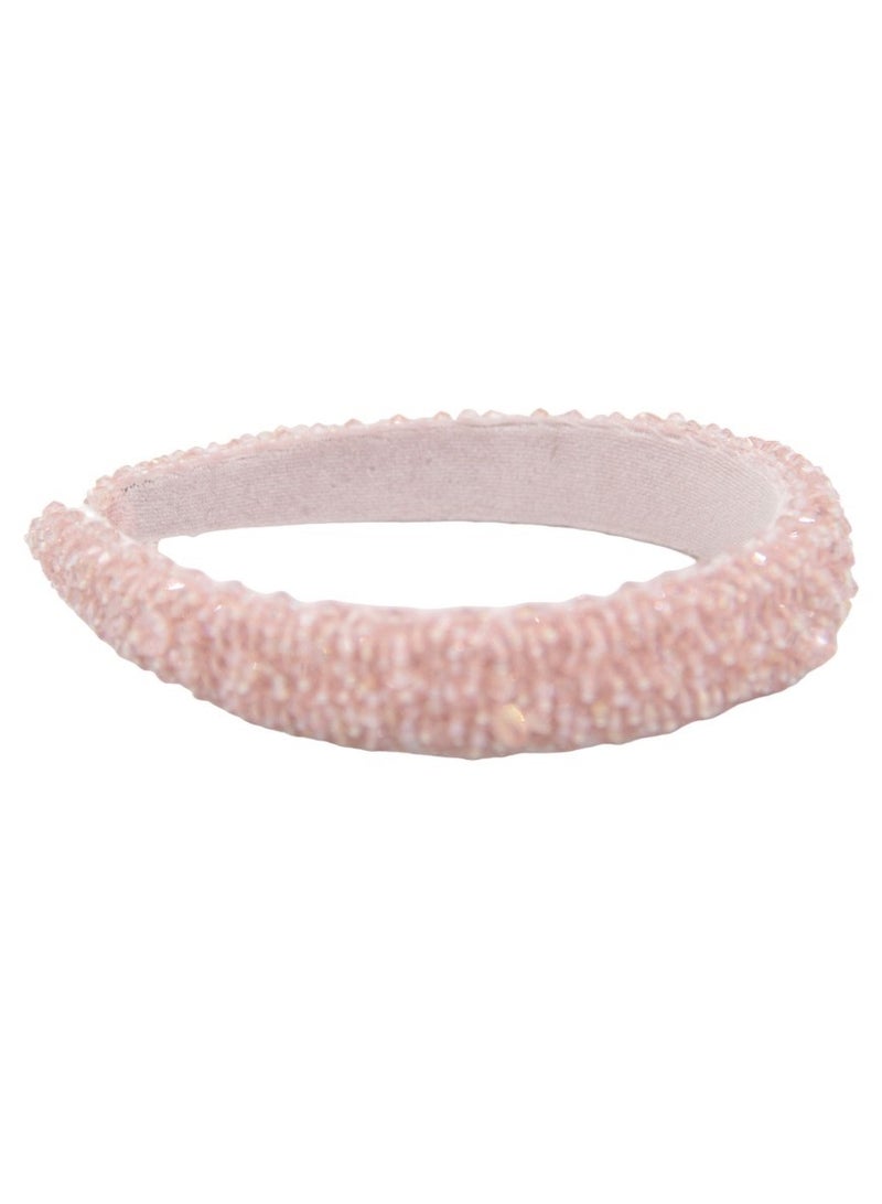 Bidani Crystal Embellished Headband - Light Pink - Image 3
