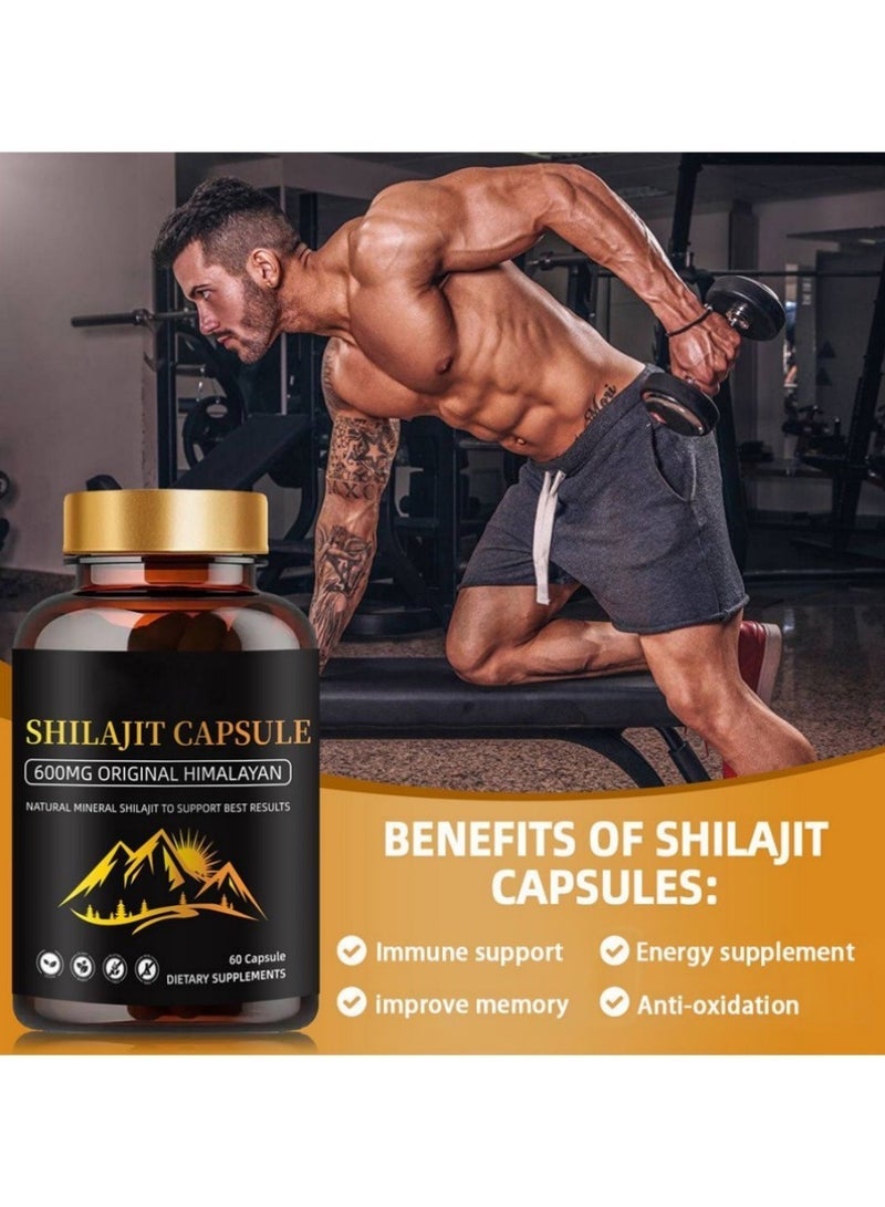 Shilajit RX Himalayan Shilajit Capsules (Shilajeet) for Men and Women - 600 mg Equivalent - Natural Energy & Stamina Booster - 60 Veg Capsules | Made in USA - Fulvic Mineral Supplement - Image 2
