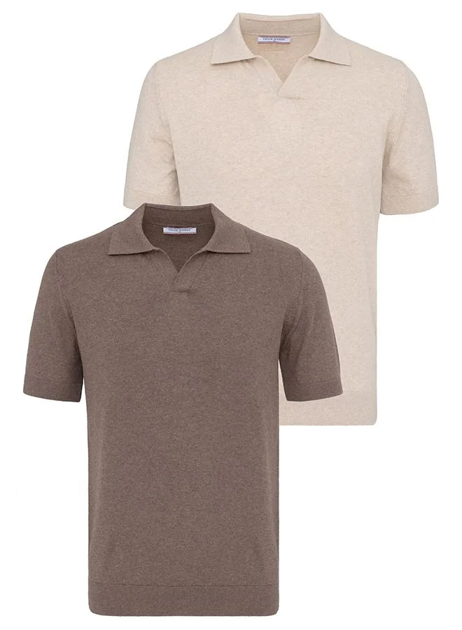 FELIX HARDY Men's 100% Cotton Polo Shirt Short Sleeve Pack of 2