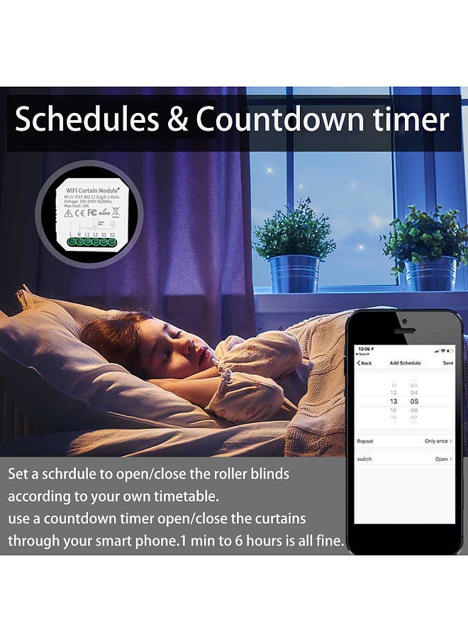 Lepmerk - Tuya WiFi Curtain Blinds Module Switch Roller Shutter Motor Smart Life App Remote Control Voice Control with Alexa  Home - Image 1