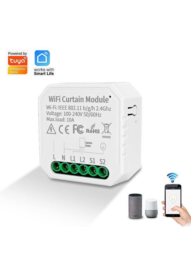 Lepmerk - Tuya WiFi Curtain Blinds Module Switch Roller Shutter Motor Smart Life App Remote Control Voice Control with Alexa  Home - Image 1