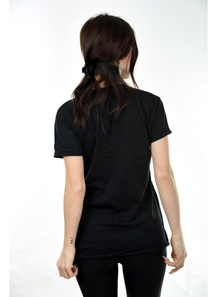 Belifanti Collection Women's Basic Crew Neck Short Sleeve T-Shirt Black  - Image 4