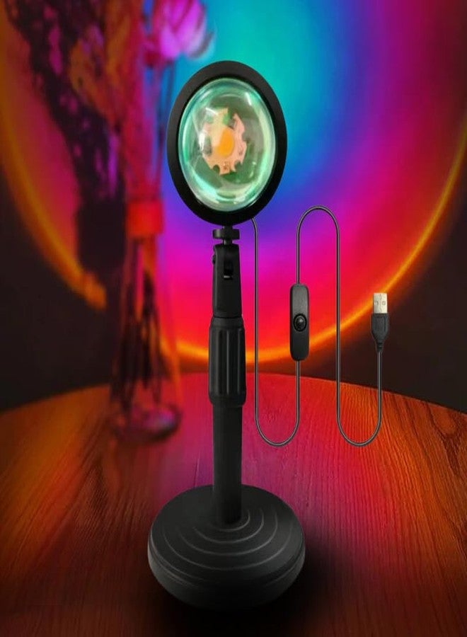 Elevea { Best Gift with 15 Years Warranty ) Sunset Projection Lamp Led Light 4 in 1 Replaceable Colorful Films, 360 Rotation Height Adjustable Romantic Floor Lamp Projector for Home, Party - Image 3