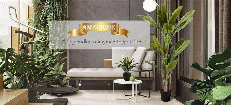 AMERIQUE نبات شجرة النخيل الاصطناعي الاستوائي الرائع الفريد 6 أقدام AMERIQUE AM23168CP525FT 7747A6M مع وعاء بلاستيكي من الحضانة بتقنية الإحساس بالواقع الأخضر - Image 2