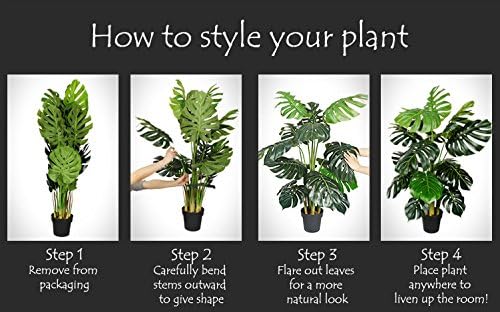 AMERIQUE نبات شجرة النخيل الاصطناعي الاستوائي الرائع الفريد 6 أقدام AMERIQUE AM23168CP525FT 7747A6M مع وعاء بلاستيكي من الحضانة بتقنية الإحساس بالواقع الأخضر - Image 3