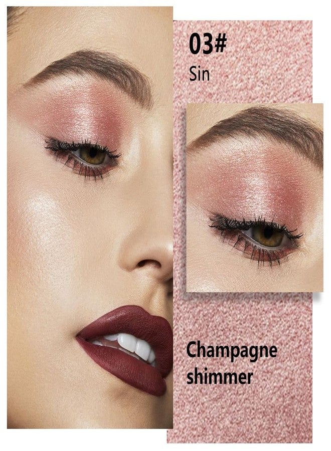 evpct Champagne Shimmer Single Eye shadow Palette Makeup for Older Women, Glitter Sparkly Cream Eye Shadow Palette Brightener Makeup for Older Women, High Pigment Waterproof Monochrome Mini Eyeshadow - Image 2
