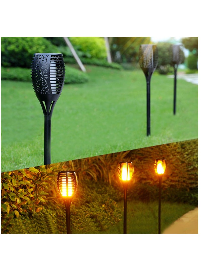 4-Pieces Solar Torch Lights With Flickering Flame Fire Effect Garden Light Auto On OR Off Dust To Dawn Outdoor Waterproof Landscape Decoration Solar Powered Security Torch Light - Image 4