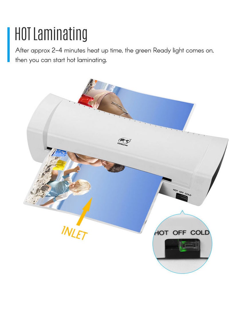 OSMILE SL200 Laminator Machine Hot and Cold Laminating Machine Two Rollers A4 Size for Document Photo Picture Credit Card Home School Office Electronics Supplies - Image 4