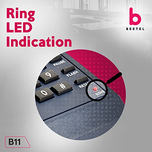 Beetel B11 Corded Landline Phone, Ringer Volume Control, LED for Ring Indication, Wall/Desk Mountable, Classic Design, Clear Call Quality, Mute/Pause/Flash/Redial Function (Made in India)(Blue)(B11) - Image 5