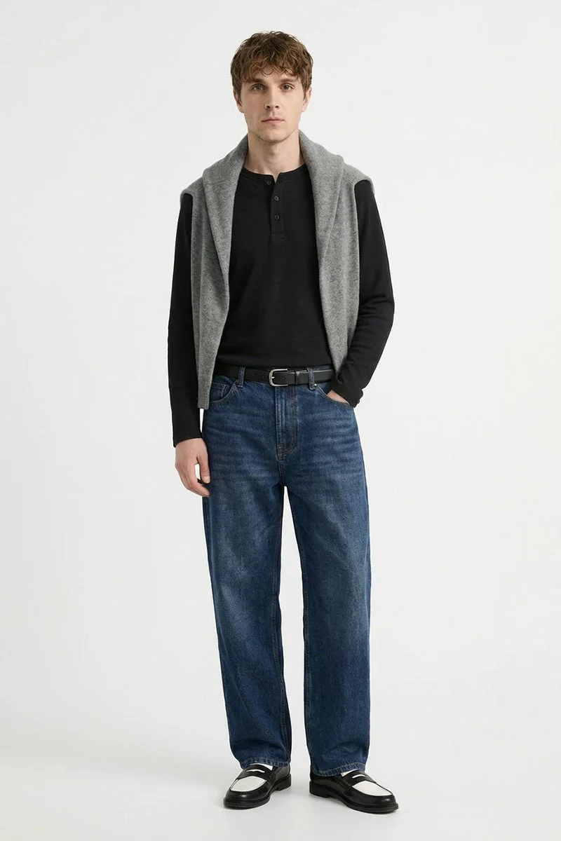 SNITCH Black Solid Long Sleeve Regular Fit T-Shirt