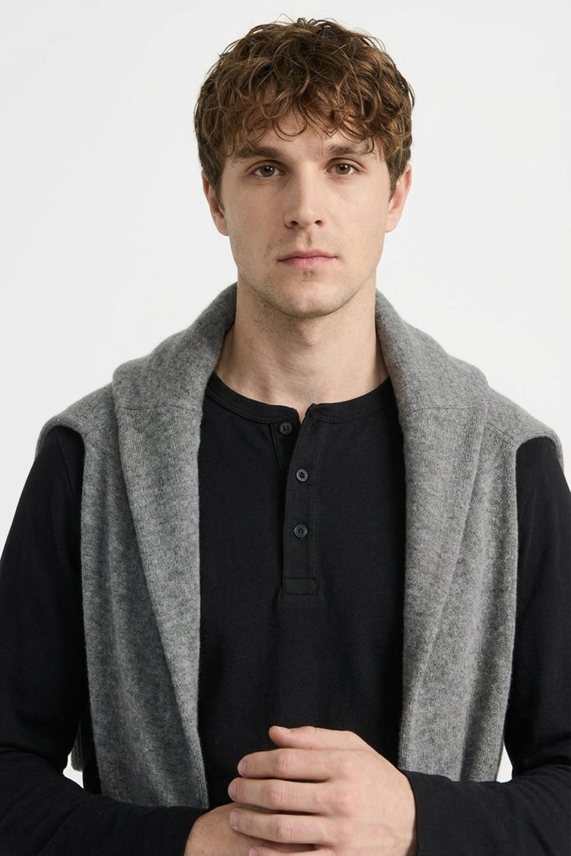 SNITCH Black Solid Long Sleeve Regular Fit T-Shirt - Image 4
