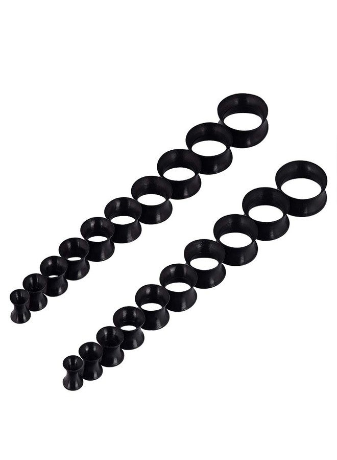 Oyaface 20pcs Plugs Kit 2g-1" Silicone Ear Skin Gauges Hard Ear Expander Tunnels Stretching Set (thin-black) - Image 3