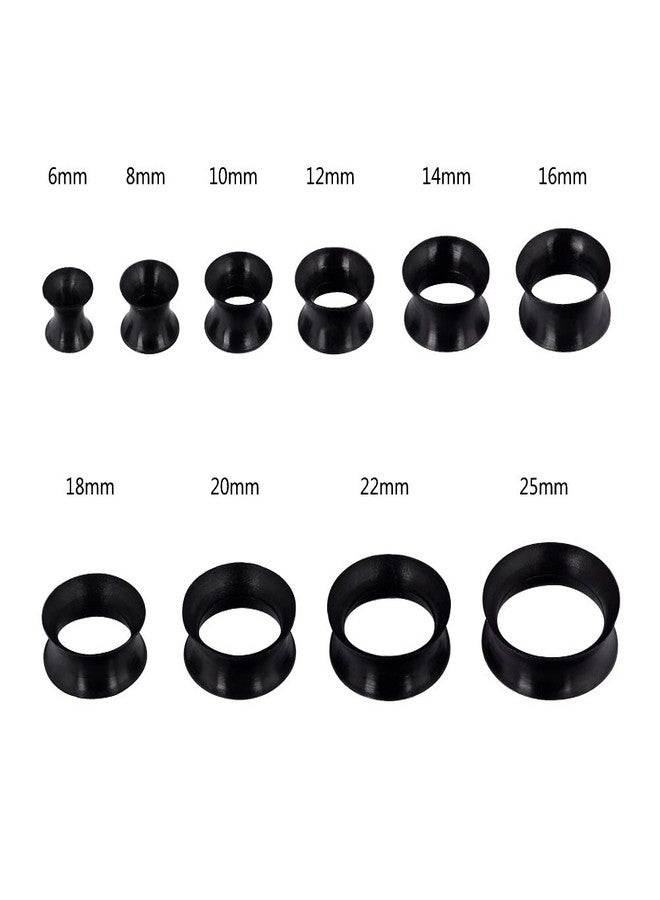 Oyaface 20pcs Plugs Kit 2g-1" Silicone Ear Skin Gauges Hard Ear Expander Tunnels Stretching Set (thin-black) - Image 4