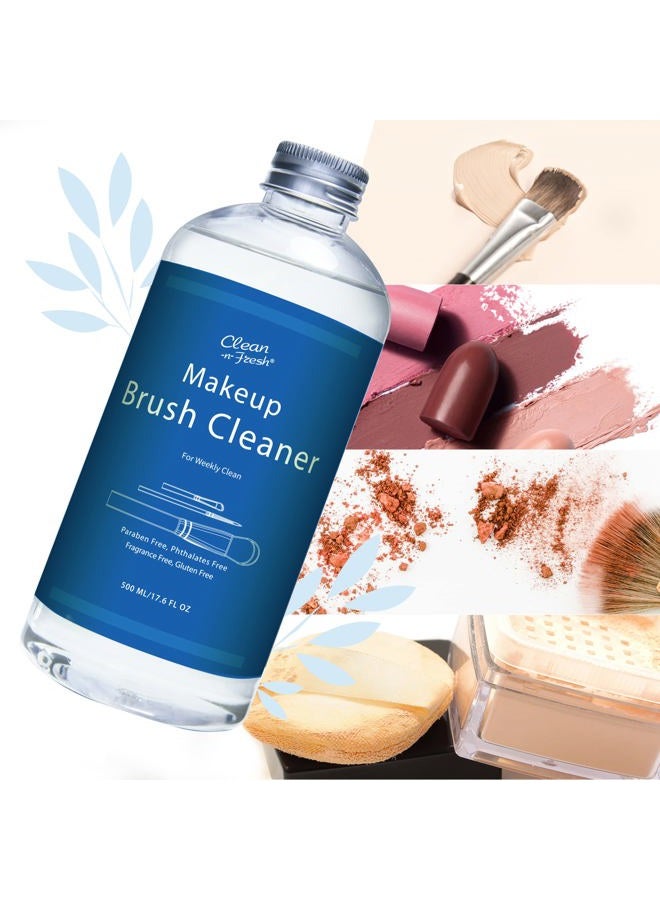 Clean-n-Fresh 17.6 أونصة سائلة منظف فرش المكياج للفرش، الإسفنج والباوف، منظف شامبو غسيل عميق - Image 2