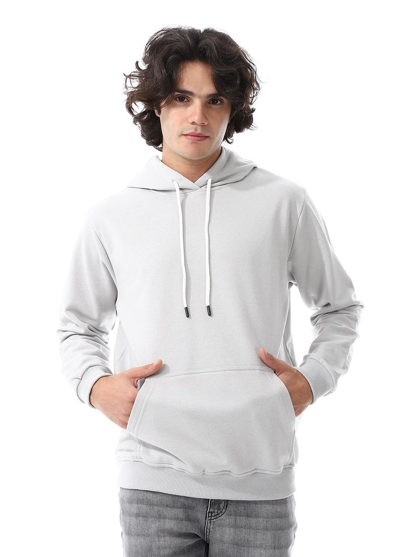 Andora Light Grey Long Sleeves Fleeced Hoodie_Light Grey - Image 1