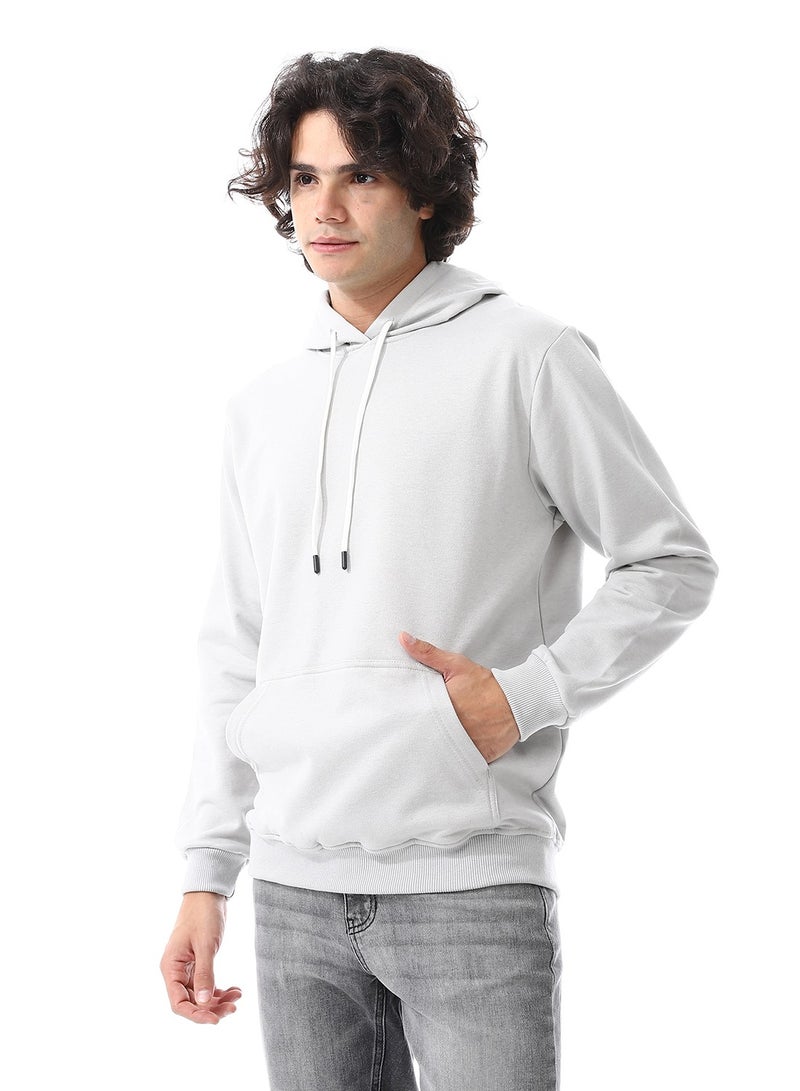 Andora Light Grey Long Sleeves Fleeced Hoodie_Light Grey - Image 4