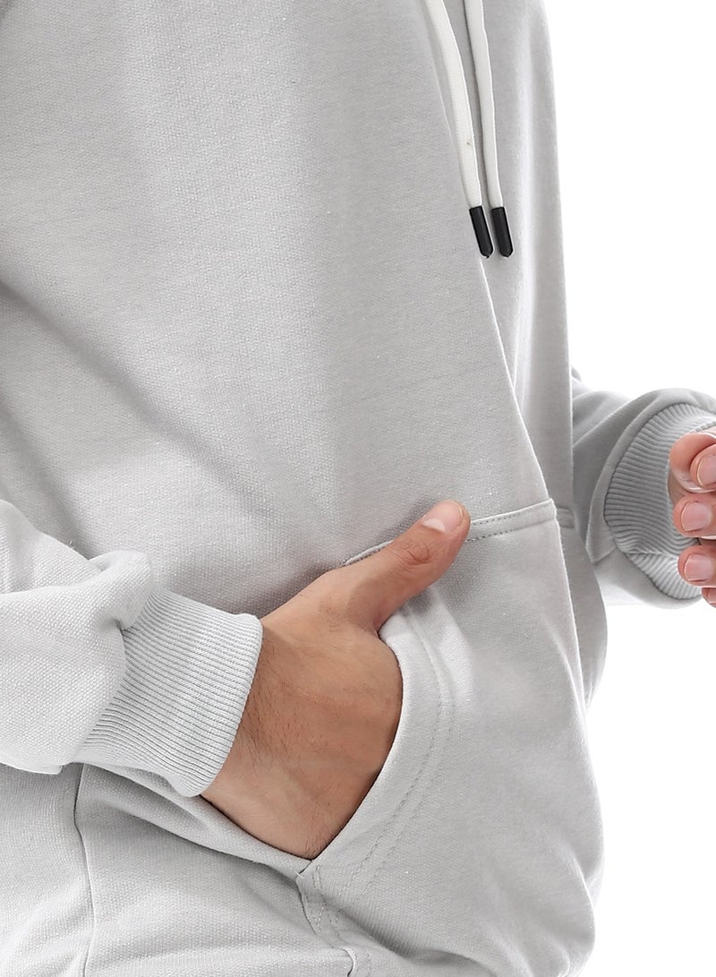 Andora Light Grey Long Sleeves Fleeced Hoodie_Light Grey - Image 5