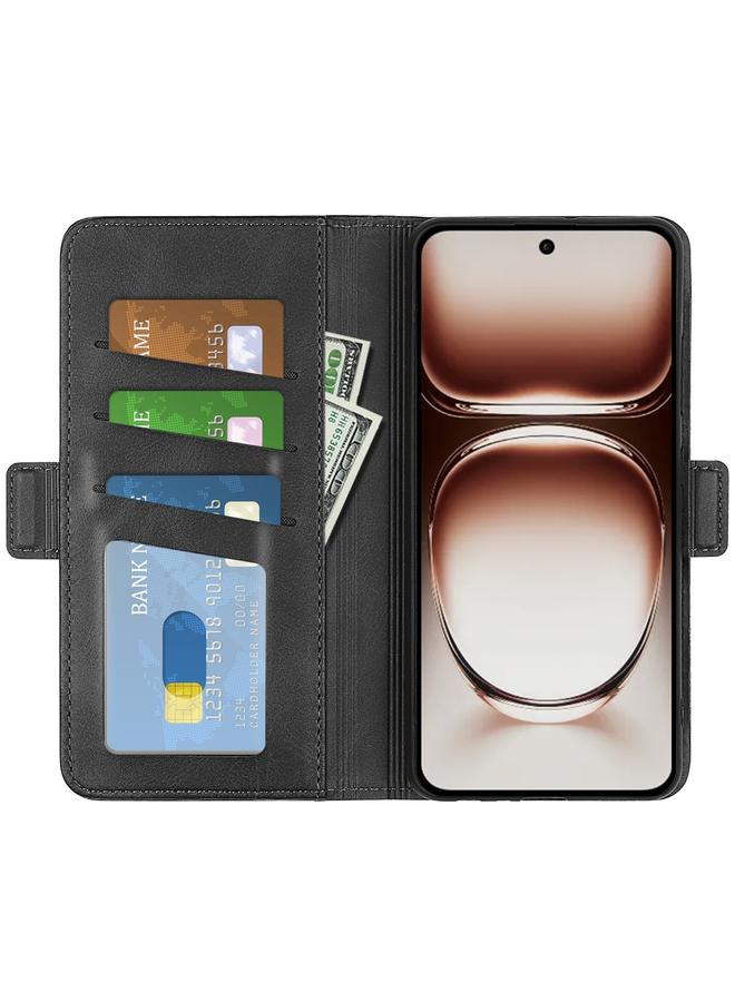 erorex Case For OPPO Reno12 5G Global Dual-side Magnetic Buckle Horizontal Flip Leather Phone Case - Image 4