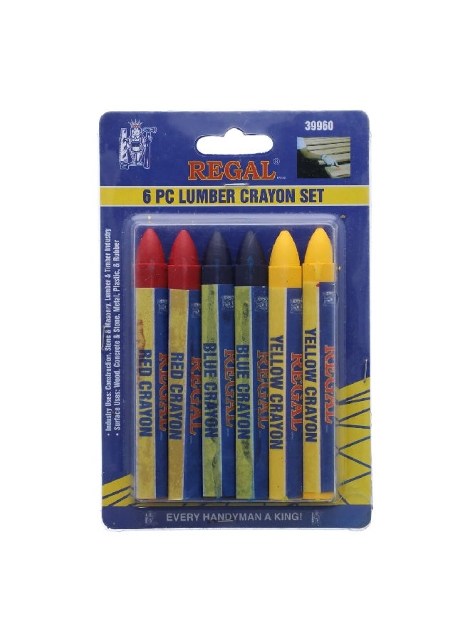 6-Piece Weather-Resistant Lumber Crayon Set Multicolour 1.4 x 16.4 x 11.6 cm 39960