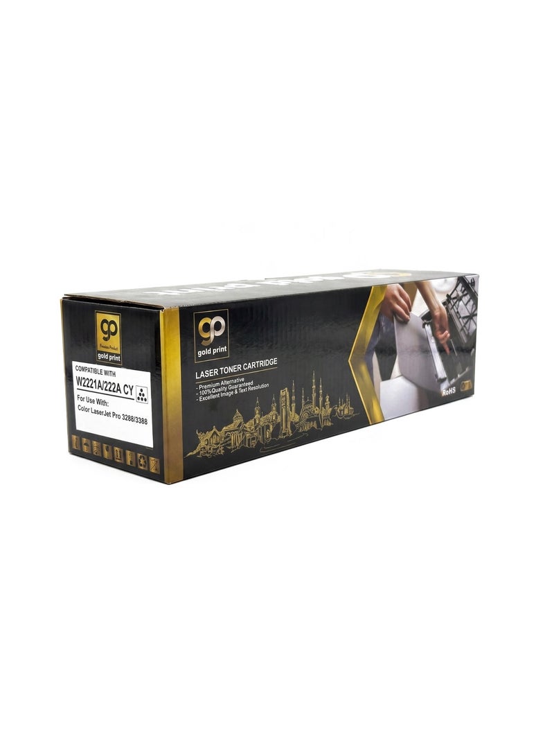 طباعة الذهب Gold Print Premium Toner Cartridge W2221A/222A Cyan Compatible For HP Color LaserJet Pro 3288, 33, Toner: Refined toner is infinitely close to original toner to achieve high color printing. - Image 1