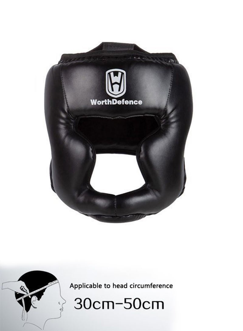 Boxing Headgear for Adults Kids, Safety Head Guard,Brace Head Protection,PU Leather Boxing Helmet for Traning Kickboxing MMA Muay Thai Sparring Martial Arts Karate Taekwondo（S） - Image 1