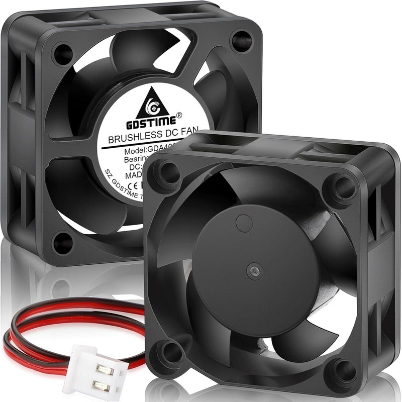 GDSTIME 2-Pack 40mm Fan 24V, Ender 3 Fan Upgrade 24 Volt Fans 4020 Dual Ball Bearing, Brushless Cooling Cooler 40x40x20mm 2 Pin - Image 1