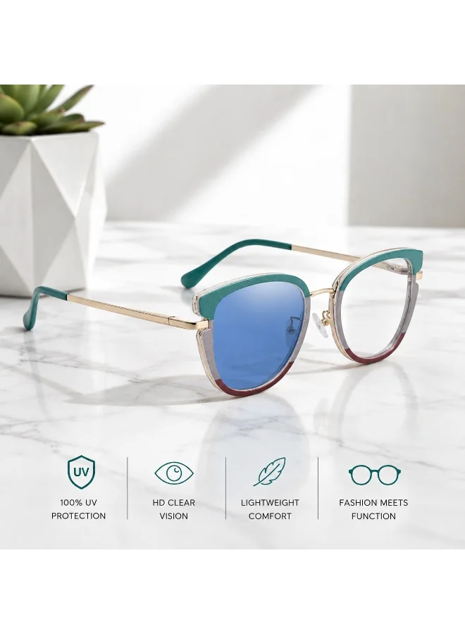 Thugfit  Photochromic Photogrey Cat Eye CP Arms Anti Blue Light Blocking Eyeglasses Optical Frame Eye Glasses for Women for Women | Best Price UAE